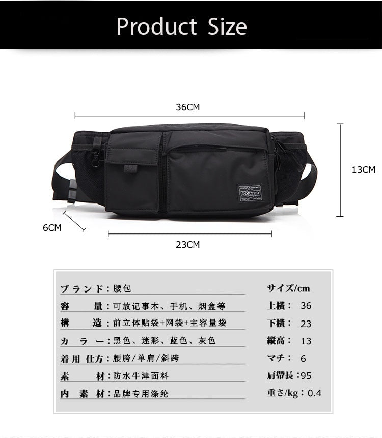 Nylon Chest Bags for Women Men Belt bag